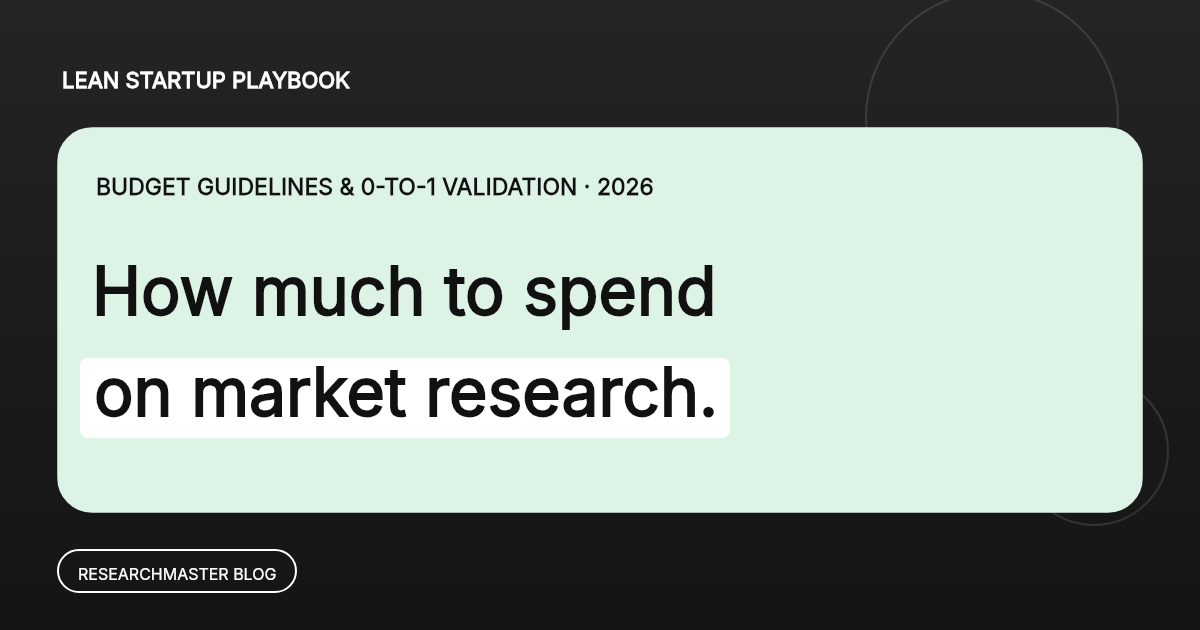 How Much Should a Startup Spend on Market Research? The 2026 Lean Budget Guide